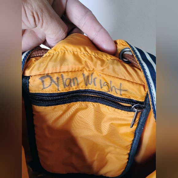 BENRUS Scout Blue/White Striped U.S. Military Navy Drawstring Backpack Large - Picture 8 of 10